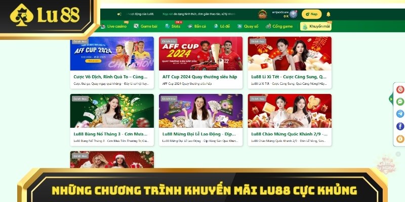 Những chương trình khuyến mãi Lu88 cực khủng
